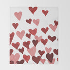 Valentine's Day Watercolor Hearts - red Throw Blanket Gallery Image 2