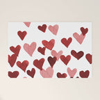 Valentine's Day Watercolor Hearts - red Welcome Mat Gallery Image 1