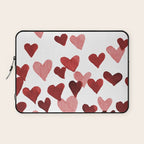 Valentine's Day Watercolor Hearts - red Laptop Sleeve Gallery Image 1