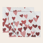 Valentine's Day Watercolor Hearts - red Placemat Gallery Image 1