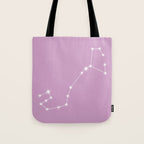 Scorpio Zodiac Star Constellation Line Art Pastel Lilac Tote Bag Gallery Image 1