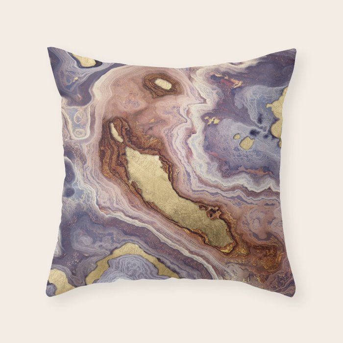 Mauve Agate Throw Pillow Gallery Image 1