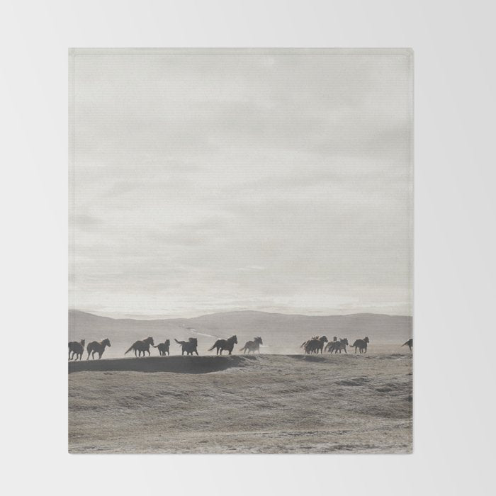 Horses on the Dunes Throw Blanket Gallery Image 2