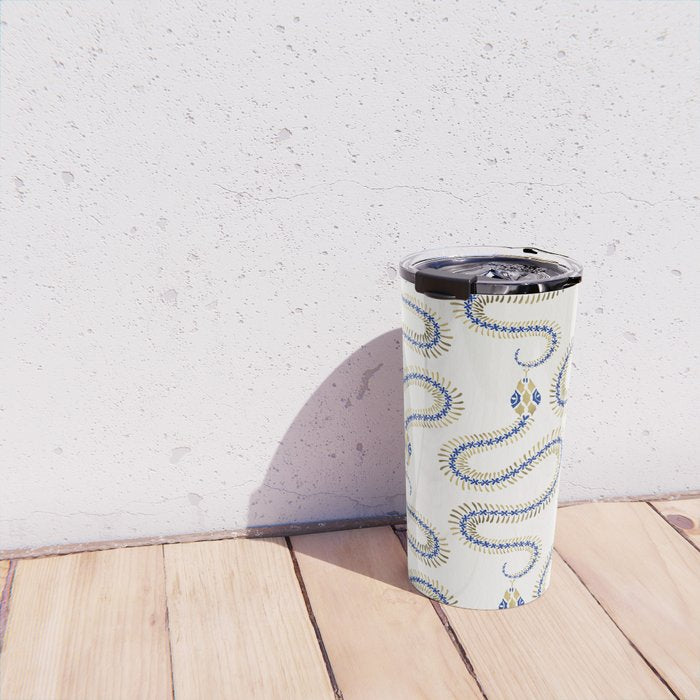 Snake Skeleton - Navy & Gold Palette Travel Mug Gallery Image 4