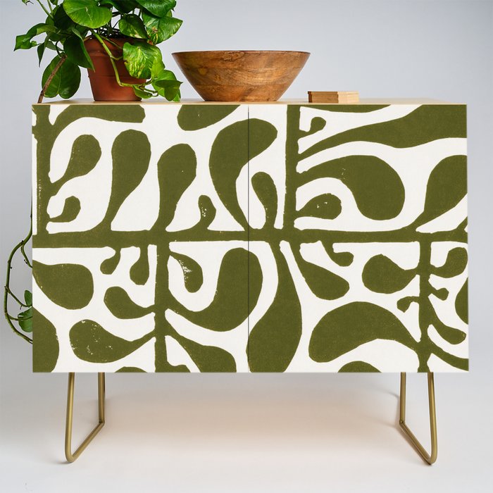 Linocut Plant #1 Credenza Gallery Image 1