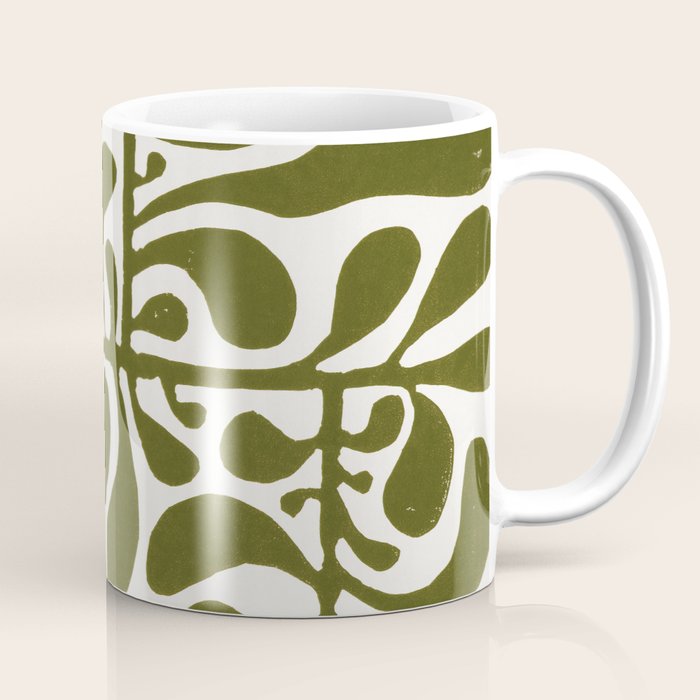 Linocut Plant #1 Coffee Mug Gallery Image 1