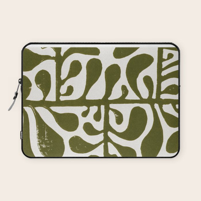 Linocut Plant #1 Laptop Sleeve Gallery Image 1