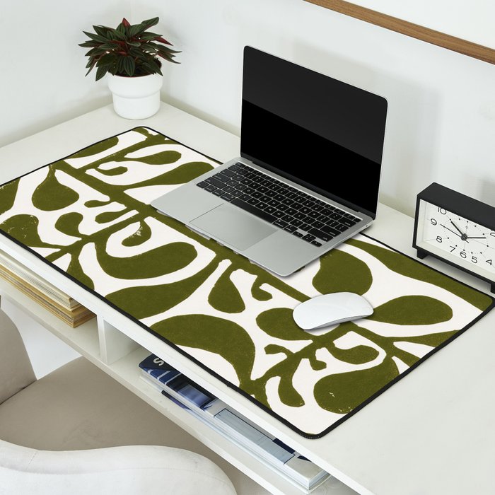 Linocut Plant #1 Desk Mat Gallery Image 2