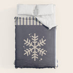 Snowflake Blue Striped Duvet Cover Gallery Image 6