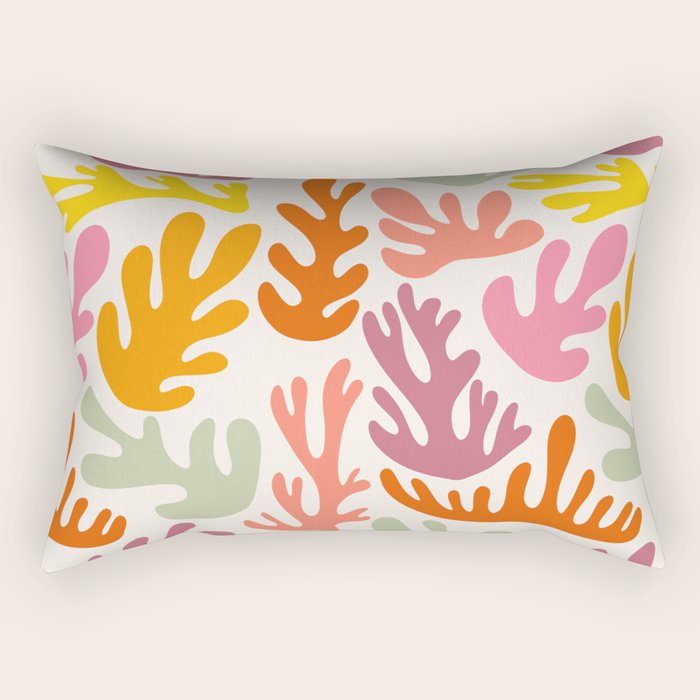 Candy Coral Matisse  Rectangular Pillow Gallery Image 1