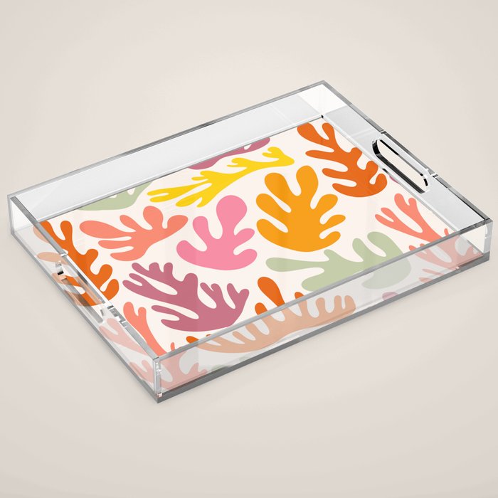 Candy Coral Matisse  Acrylic Tray Gallery Image 1