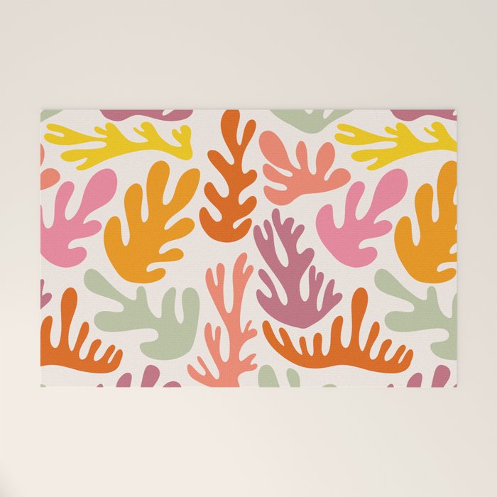 Candy Coral Matisse  Welcome Mat Gallery Image 1