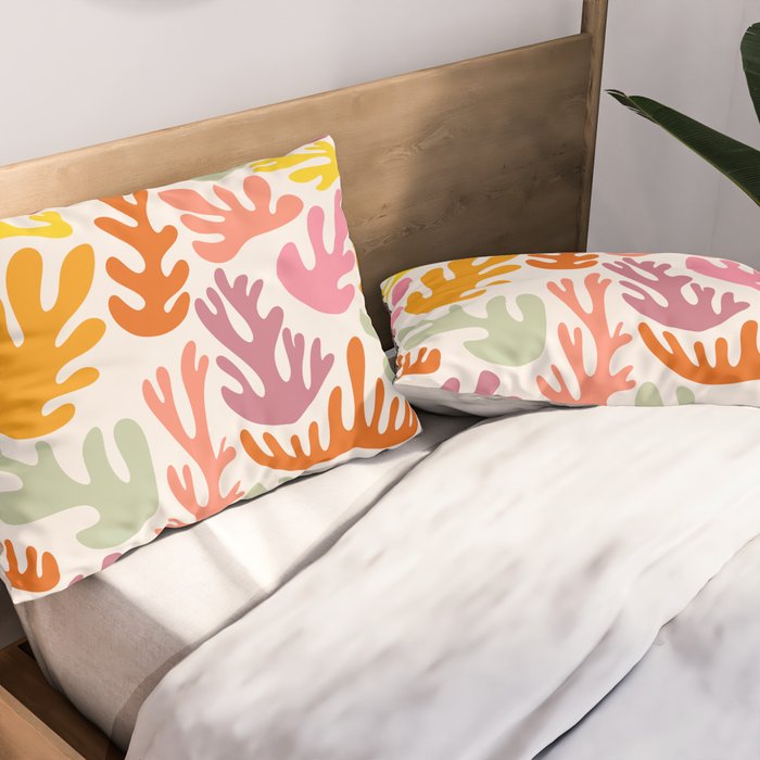 Candy Coral Matisse  Pillow Sham Gallery Image 2