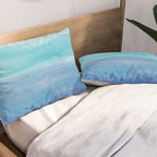 Sea Waves, Abstract Watercolor Painting Pillow Sham Gallery Image 2