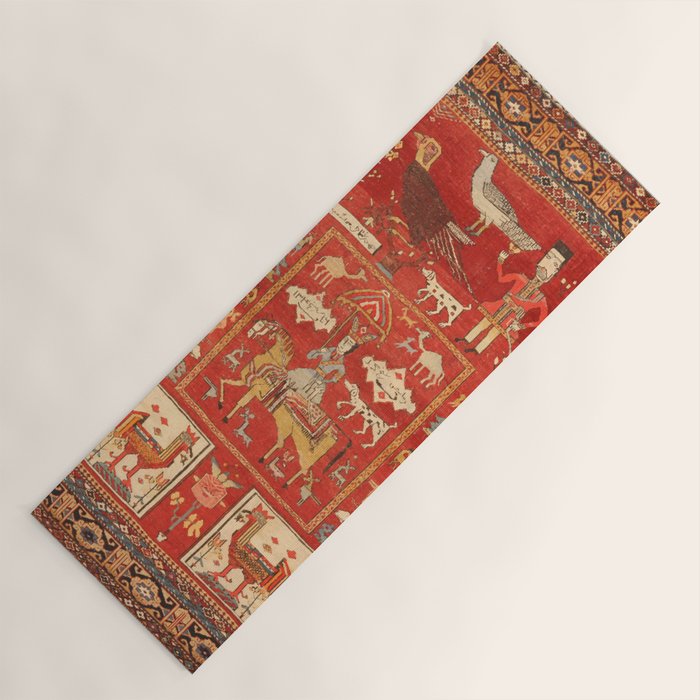 Kuba Hunting Rug With Birds Horses Camels Print Yoga Mat Gallery Image 1