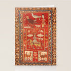 Kuba Hunting Rug With Birds Horses Camels Print Stationery Card Gallery Image 2