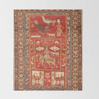 Kuba Hunting Rug With Birds Horses Camels Print Throw Blanket Gallery Image 2