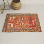 Kuba Hunting Rug With Birds Horses Camels Print Rug Gallery Image 1