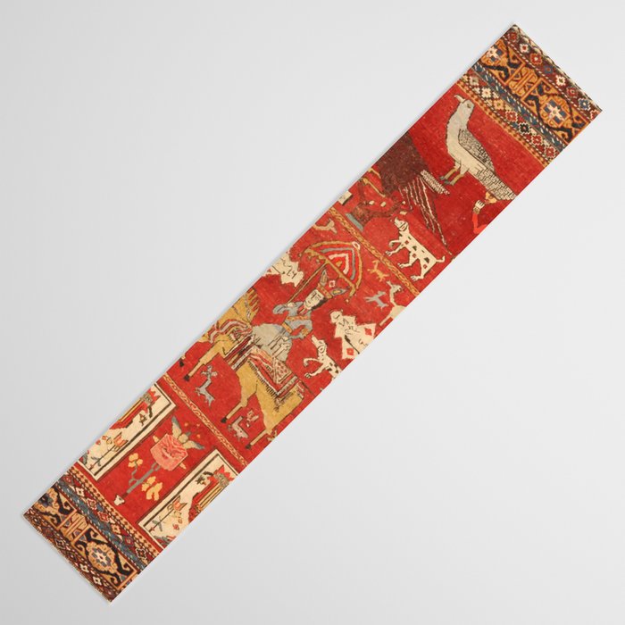 Kuba Hunting Rug With Birds Horses Camels Print Table Runner Gallery Image 3