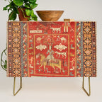 Kuba Hunting Rug With Birds Horses Camels Print Credenza Gallery Image 1