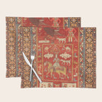Kuba Hunting Rug With Birds Horses Camels Print Placemat Gallery Image 1