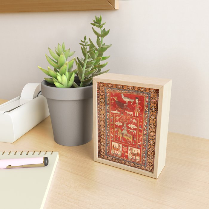 Kuba Hunting Rug With Birds Horses Camels Print Mini Art Print Gallery Image 2