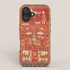 Kuba Hunting Rug With Birds Horses Camels Print iPhone Case Gallery Image 1