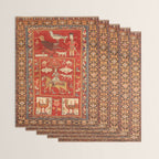 Kuba Hunting Rug With Birds Horses Camels Print Wrapping Paper Gallery Image 3