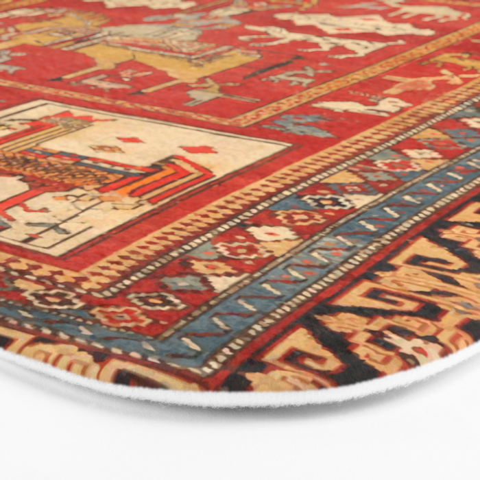 Kuba Hunting Rug With Birds Horses Camels Print Bath Mat Gallery Image 3