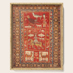 Kuba Hunting Rug With Birds Horses Camels Print Serving Tray Gallery Image 1