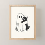Ghost with a Cat Mini Art Print Gallery Image 1