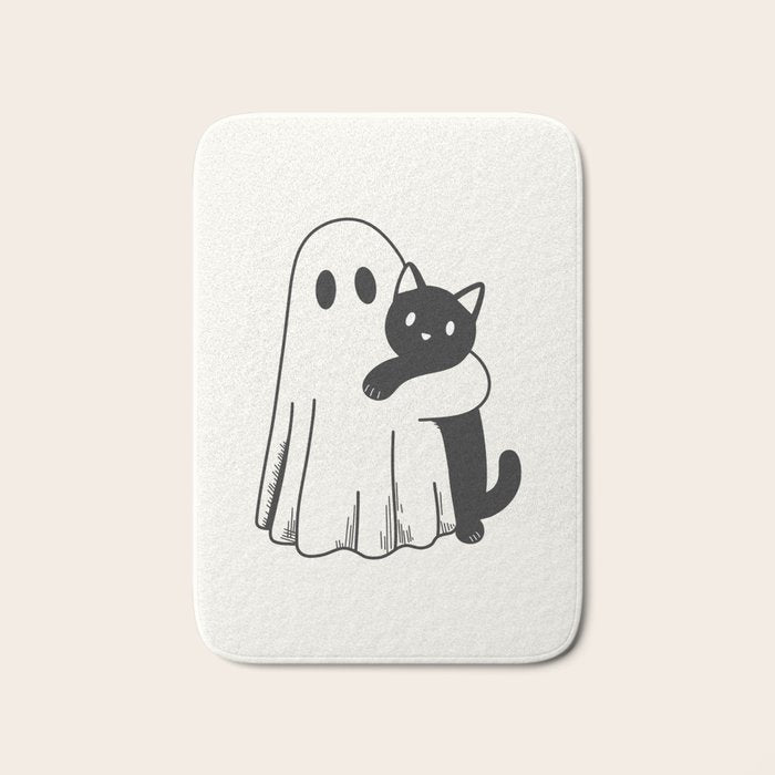Ghost with a Cat Bath Mat Gallery Image 1