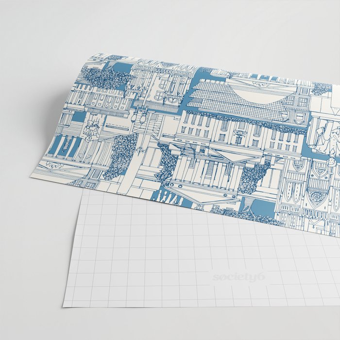 Washington DC toile blue Wrapping Paper Gallery Image 2