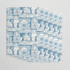 Washington DC toile blue Wrapping Paper Gallery Image 3