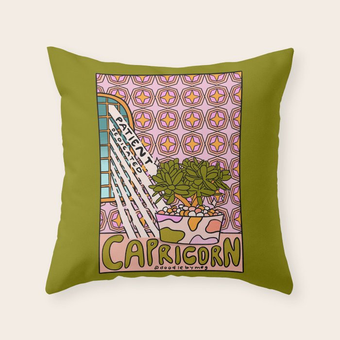 Capricorn Plant Throw Pillow Gallery Image 6