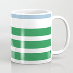 Mixed Stripe Pattern in Green, Baby Blue, and White Coffee Mug Gallery Image 1