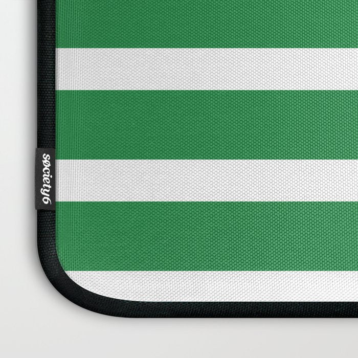Mixed Stripe Pattern in Green, Baby Blue, and White Laptop Sleeve Gallery Image 3