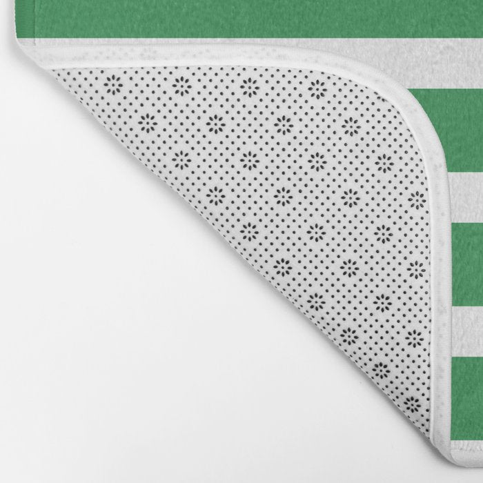 Mixed Stripe Pattern in Green, Baby Blue, and White Bath Mat Gallery Image 2