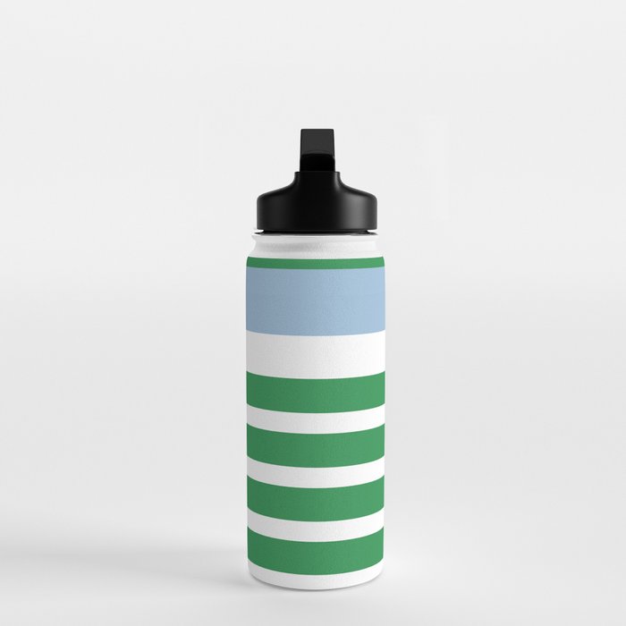 Mixed Stripe Pattern in Green, Baby Blue, and White Water Bottle Gallery Image 3
