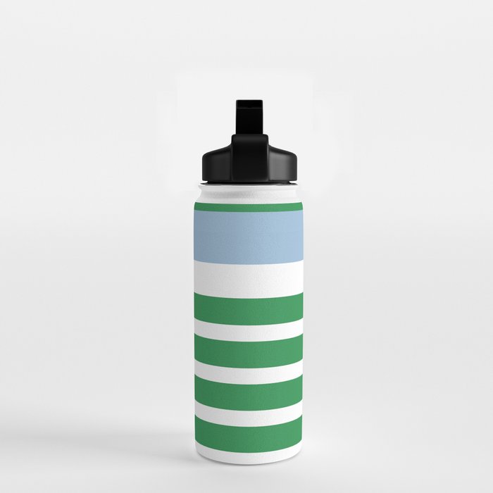 Mixed Stripe Pattern in Green, Baby Blue, and White Water Bottle Gallery Image 2