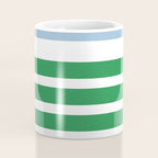 Mixed Stripe Pattern in Green, Baby Blue, and White Coffee Mug Gallery Image 4