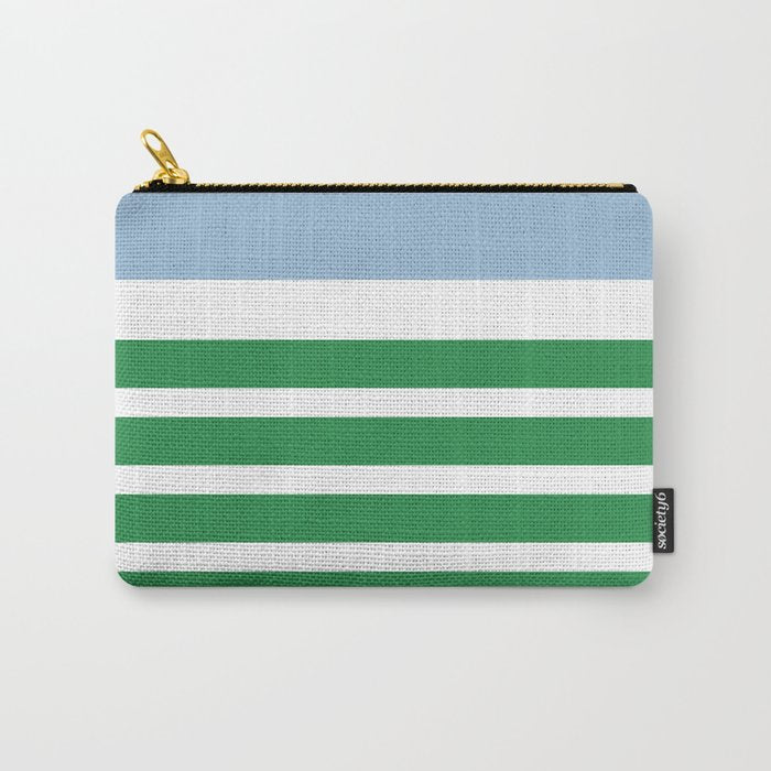 Mixed Stripe Pattern in Green, Baby Blue, and White Carry All Pouch Gallery Image 1