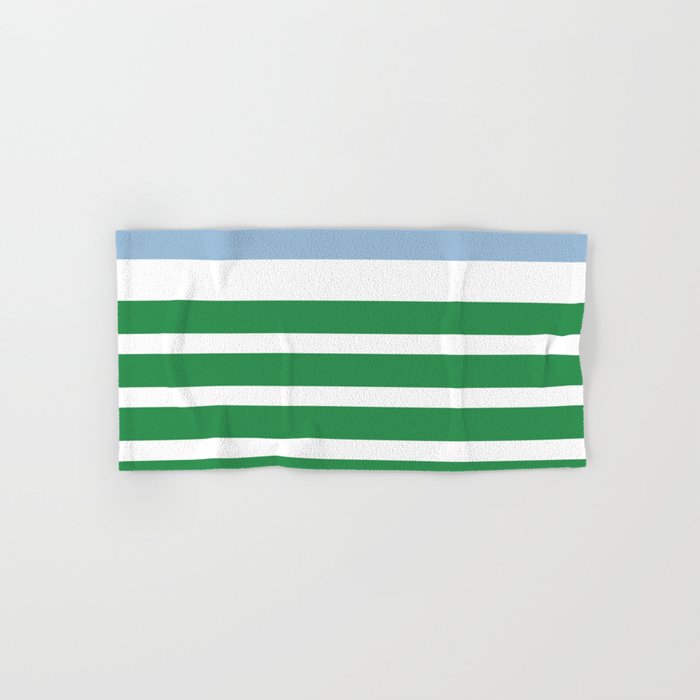 Mixed Stripe Pattern in Green, Baby Blue, and White Bath Towel Gallery Image 1