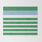 Mixed Stripe Pattern in Green, Baby Blue, and White Throw Blanket Gallery Image 2