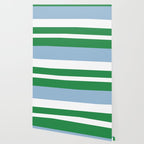 Mixed Stripe Pattern in Green, Baby Blue, and White Wallpaper Gallery Image 2