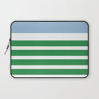 Mixed Stripe Pattern in Green, Baby Blue, and White Laptop Sleeve Gallery Image 1