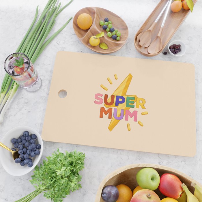 Retro Super Mum  Cutting Board Gallery Image 2