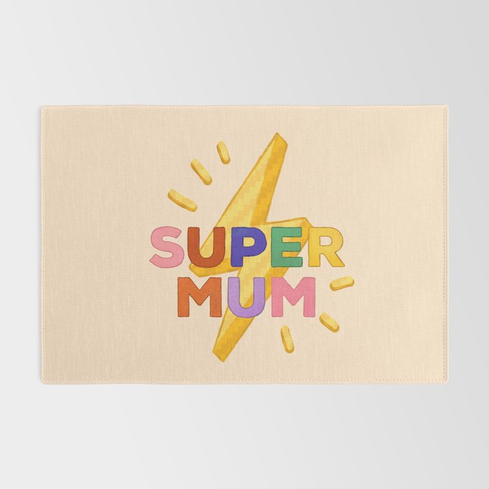 Retro Super Mum  Rug Gallery Image 2
