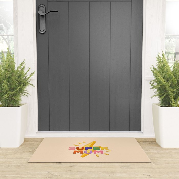 Retro Super Mum  Welcome Mat Gallery Image 3