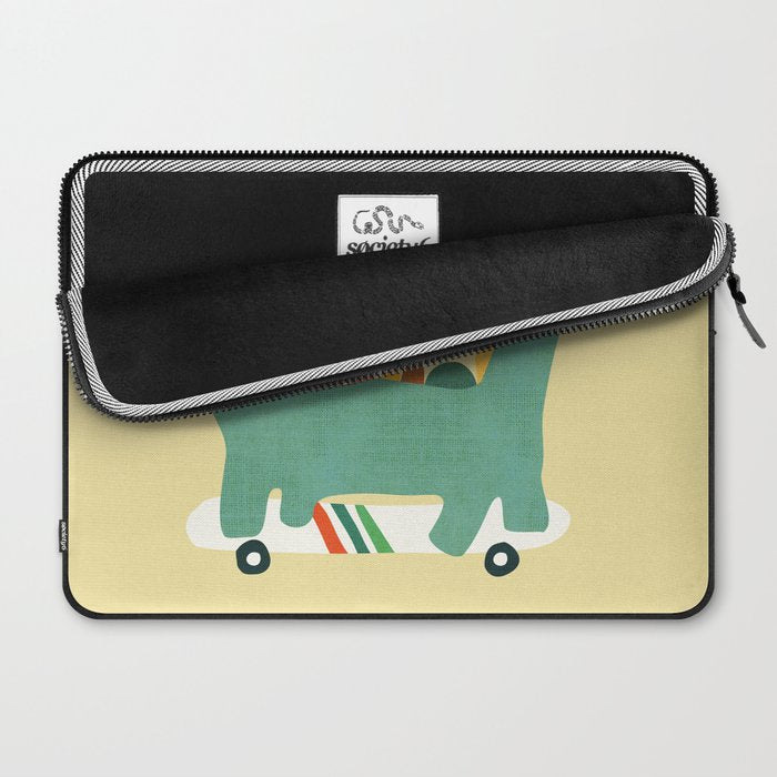 Dinosaur on retro skateboard Laptop Sleeve Gallery Image 2